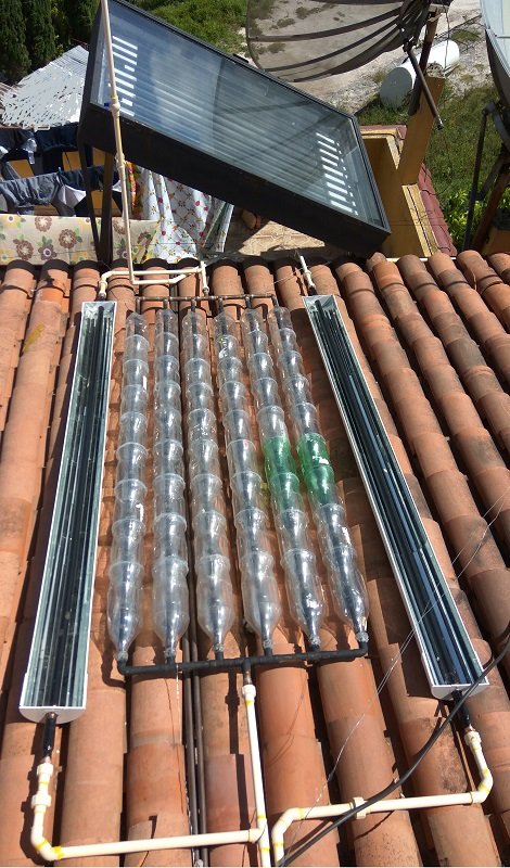 calentador solar con diferentes materiales